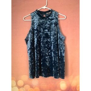 Crushed Velvet Blue Tank